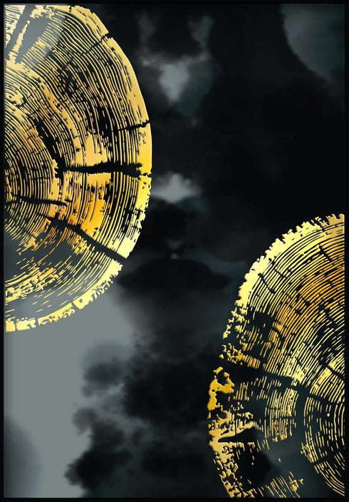 Poster in vero oro con barattolo di albero
